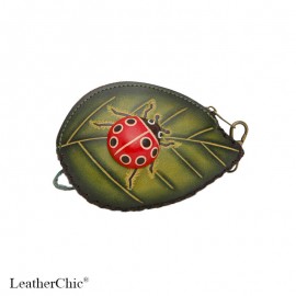  Large Size Coin Purse CP 118.1 Ladybug on Leaf