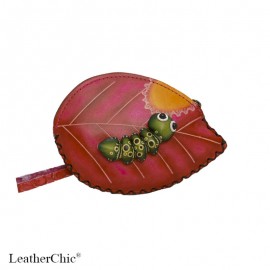  Large Size Coin Purse CP 120.3 Caterpillar on Leaf