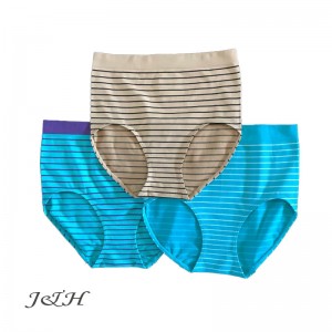 Pack of 6 Seamless Stripe Short 3448 PK 1 (2 Mocha, 2 Light Blue , 2 Dark Blue)