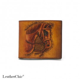 Hand Carved Short Wallet Horse WS 007.1