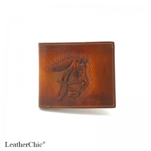 Hand Carved Short Wallet Horse WS 007