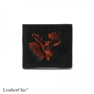 Hand Carved Short Wallet  Moose WS 036