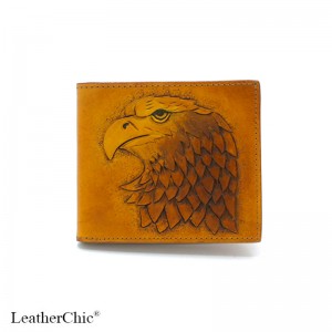 Hand Carved Short Wallet Eagle WS 048